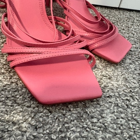 Black Suede Studio Handmade in Brazil Pink Strappy Sandals Size 8 - Picture 3 of 8